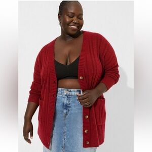 Torrid Vegan Cashmere Boyfriend Cardigan Sweater